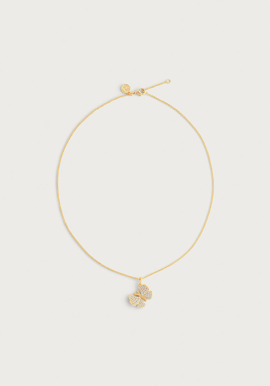 Anabel Aram Butterfly White Pavé Small Necklace