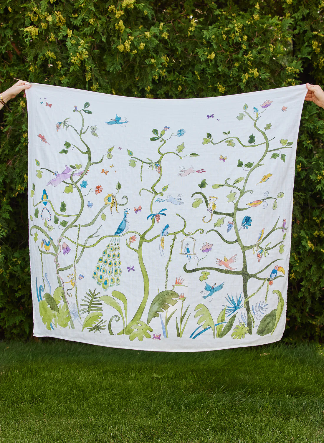 TIMO + VIOLET Tropical Chinoiserie Shawl Blanket