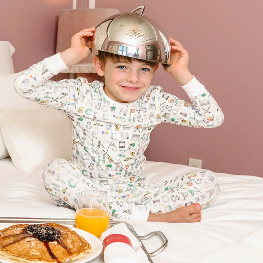 TIMO +VIOLET Two Piece Pajamas-NYC Alphabet Soup