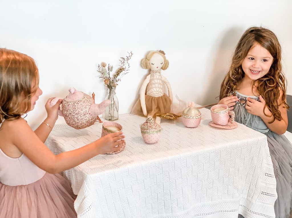 Mon Ami Floral Stuffed Toy Tea Set