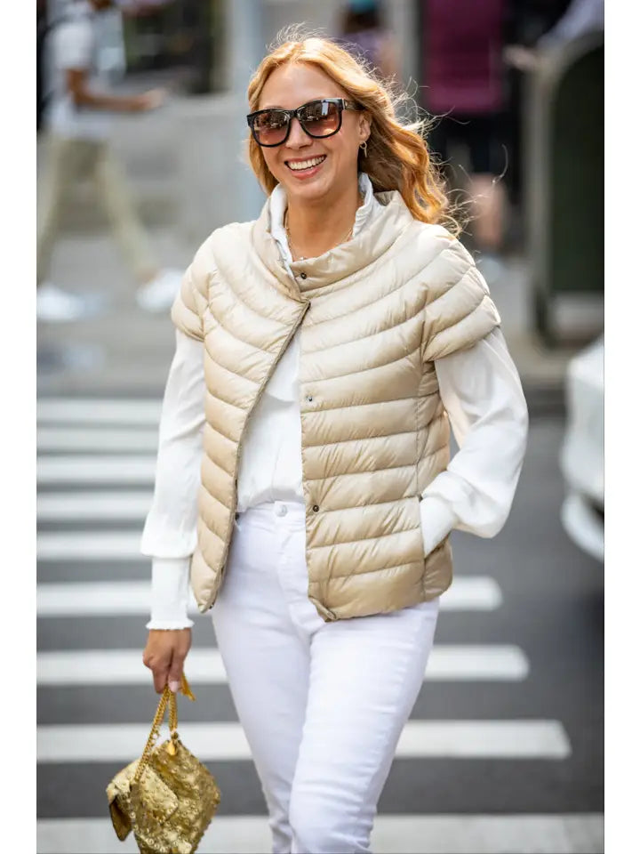 The St Barts | Down Vest by Coates of London |Taupe