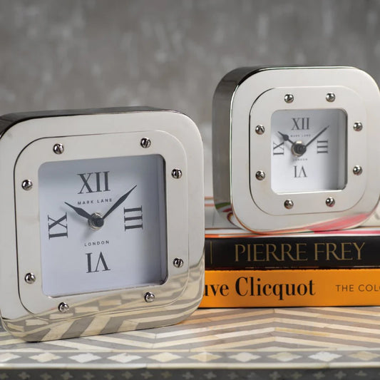 Mark Lane Table Clock - Nickel