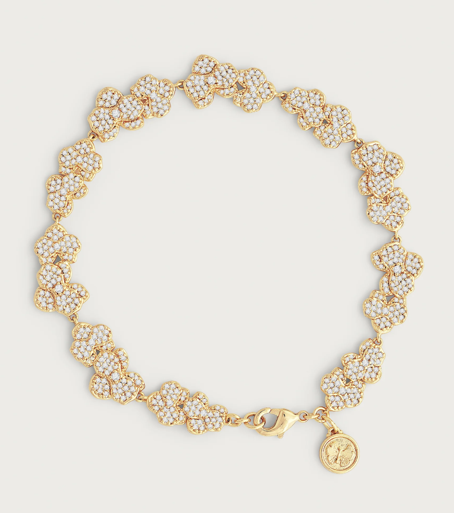 Orchid White Pavé Tennis Bracelet Gold