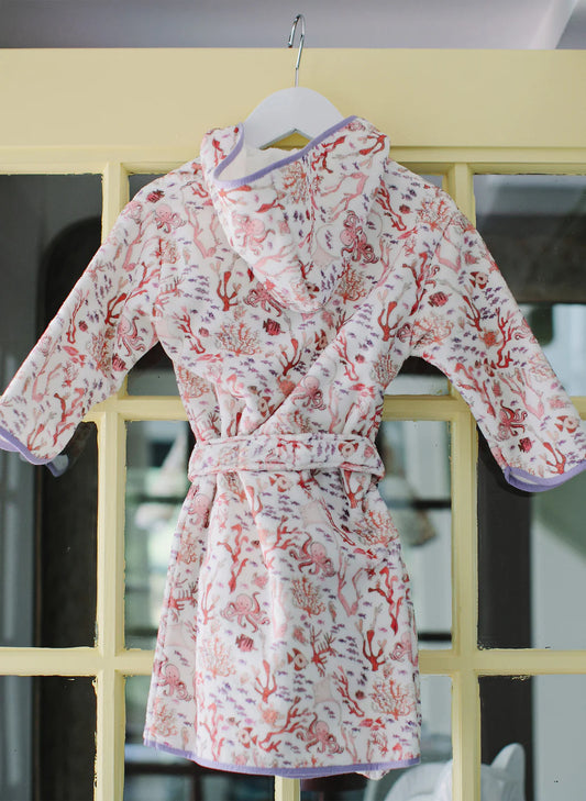 TIMO + VIOLET Rosy Coral Reef Bathrobe