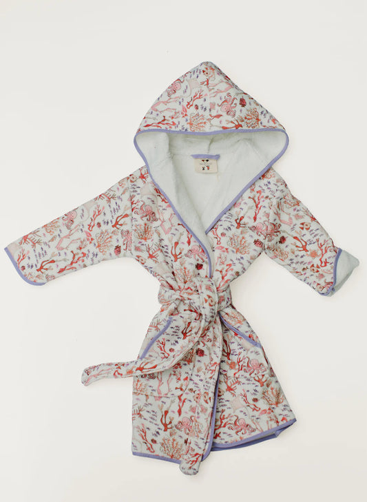 TIMO + VIOLET Rosy Coral Reef Bathrobe